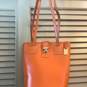 Dooney & Bourke Orange Patent Leather Tote Vintage